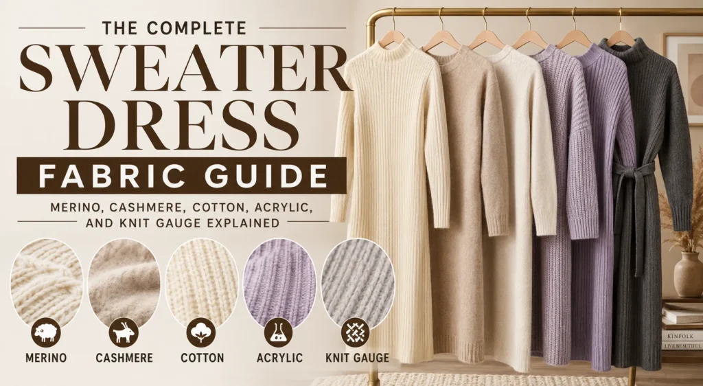The Complete Sweater Dress Fabric Guide: Merino, Cashmere, Cotton, Acrylic, and Knit Gauge Explained