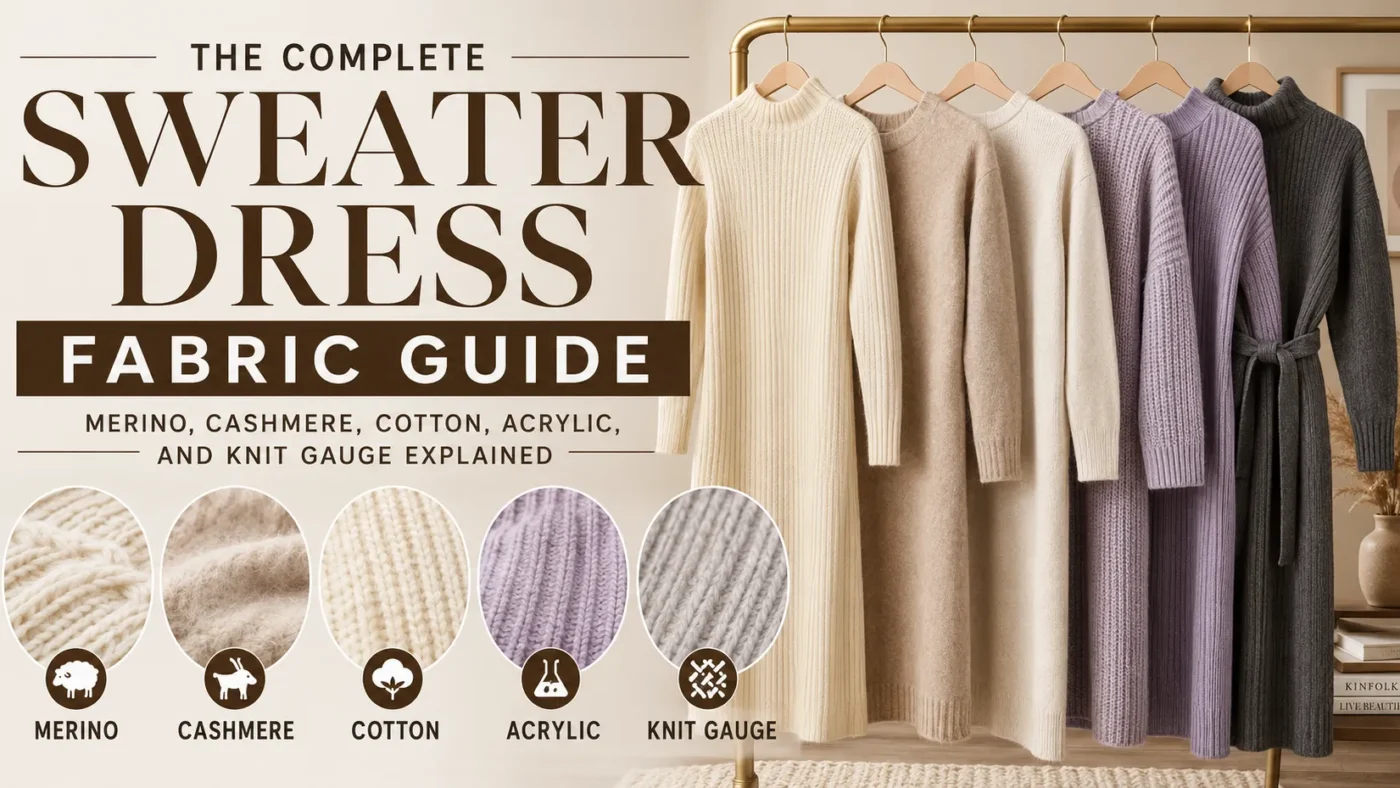The Complete Sweater Dress Fabric Guide: Merino, Cashmere, Cotton, Acrylic, and Knit Gauge Explained