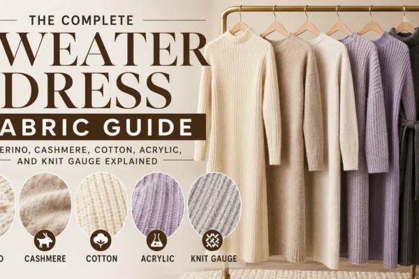 The Complete Sweater Dress Fabric Guide: Merino, Cashmere, Cotton, Acrylic, and Knit Gauge Explained