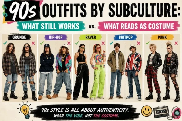 90s Outfits by Subculture: What Still Works and What Reads as Costume 