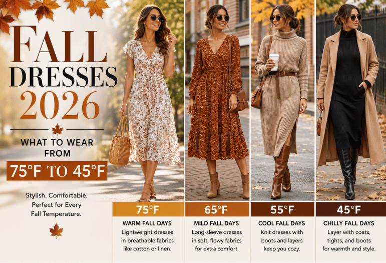 Fall Dresses 2026: What to Wear From 75°F to 45°F (Complete Style Guide)