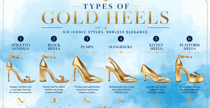 Choosing gold heels for weddings, prom, and New Year