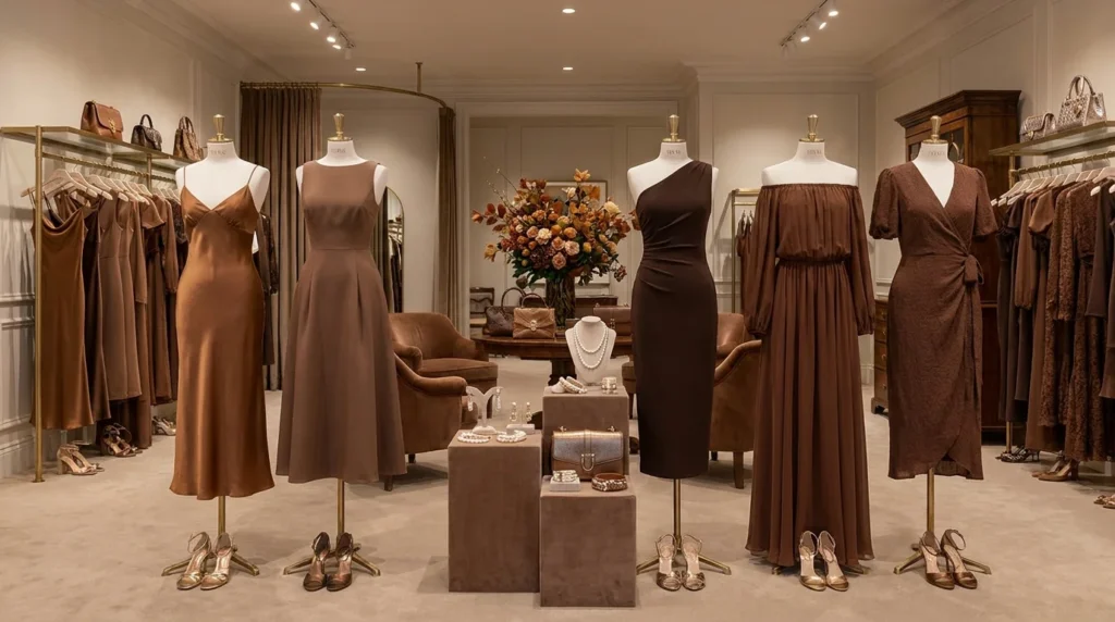 Brown Wedding Guest Dress Options by Dress Code 