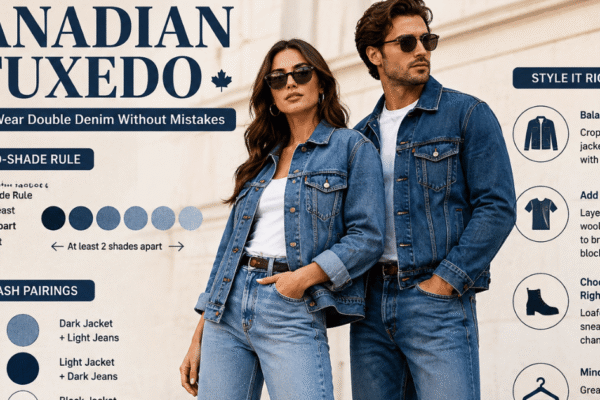 Canadian Tuxedo: How to Wear Double Denim Without Mistakes Using the Two-Shade Rule and Modern Styling Tips