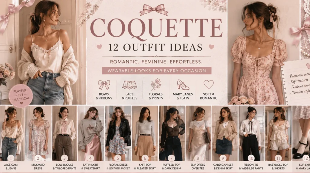 Coquette: Complete Guide to 12 Romantic Outfit Ideas for Casual, Work, Date Night & Everyday Wear 