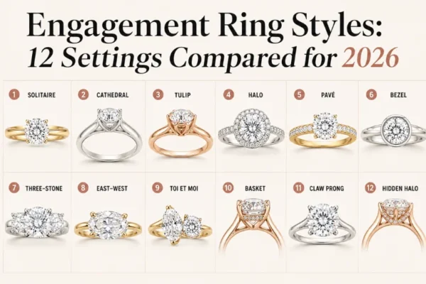 The Ultimate Guide to Engagement Ring Styles (2026): Settings, Metals, Costs & How to Choose the Perfect Ring