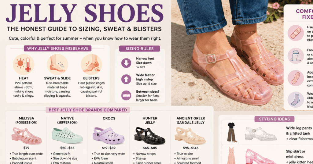 Jelly Shoes: The Complete 2026 Guide to Sizing, Comfort, Blisters, and Summer Style
