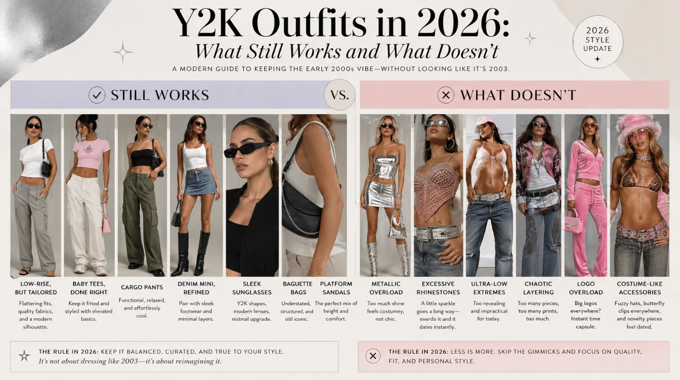The Ultimate Guide to Y2K Outfits in 2026: Modern Styling Rules, Trends, Outfit Ideas, and Wardrobe Essentials